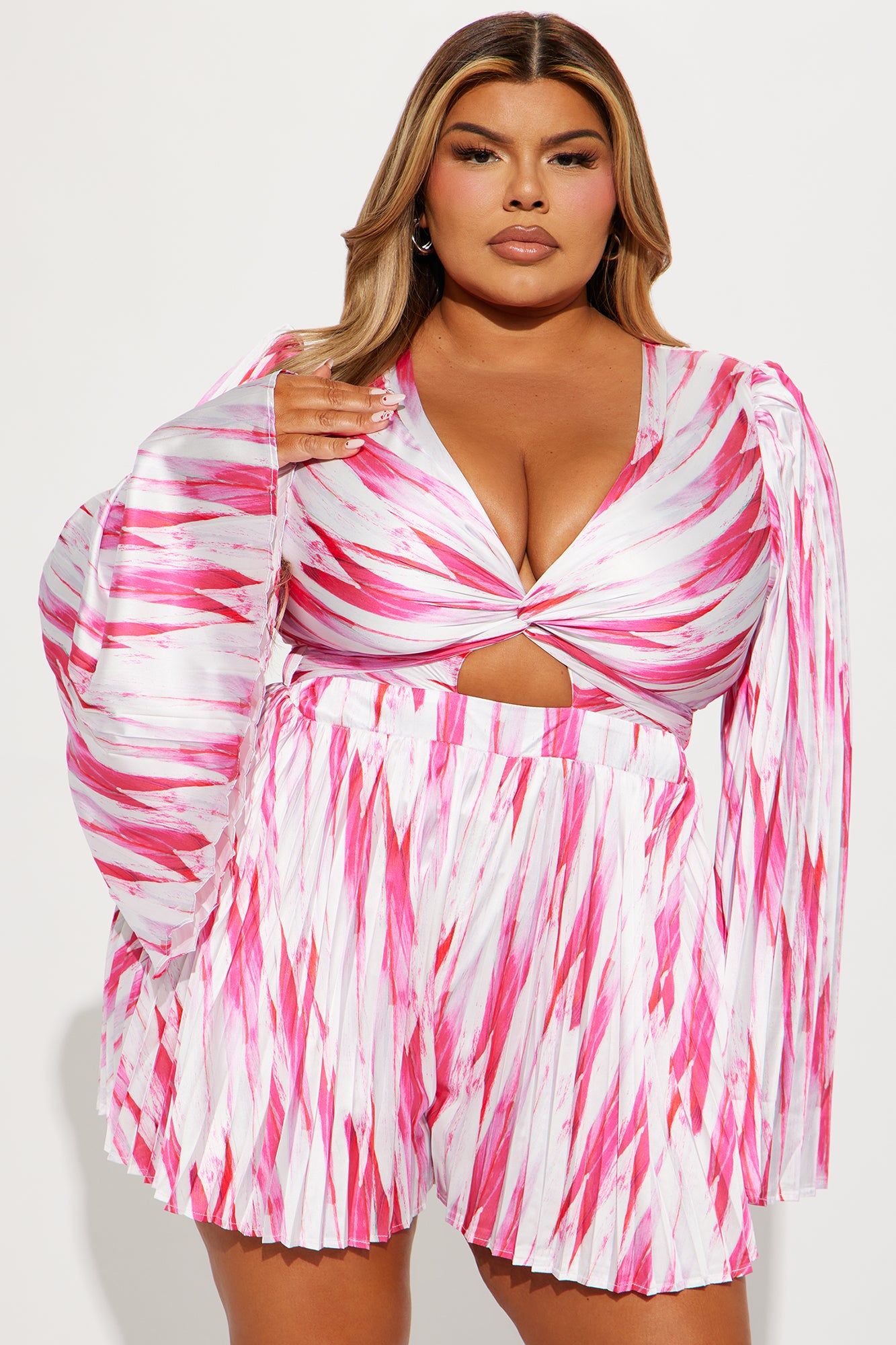Turning Heads Romper - Pink/combo sold by Fashion Nova product image thumbnail 4