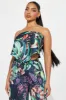 Tropical Babe Satin Pant Set - Black/combo sold by Fashion Nova
