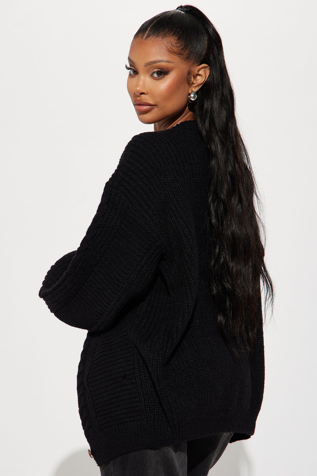Couch Convo Cardigan - Black sold by Fashion Nova product image thumbnail 3