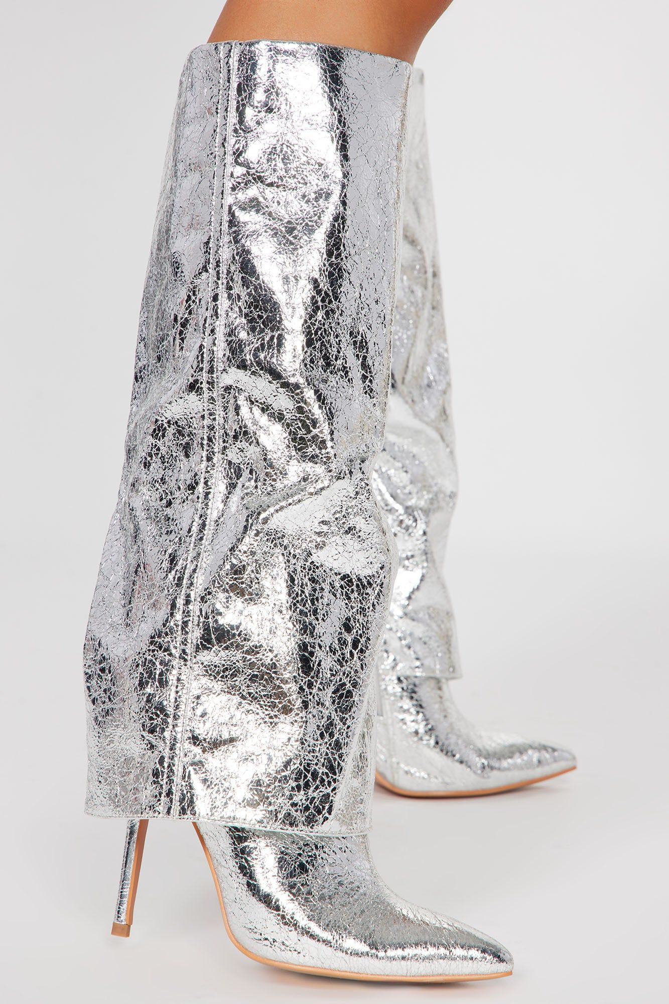 After Hours Heeled Boots - Silver sold by Fashion Nova product image thumbnail 2