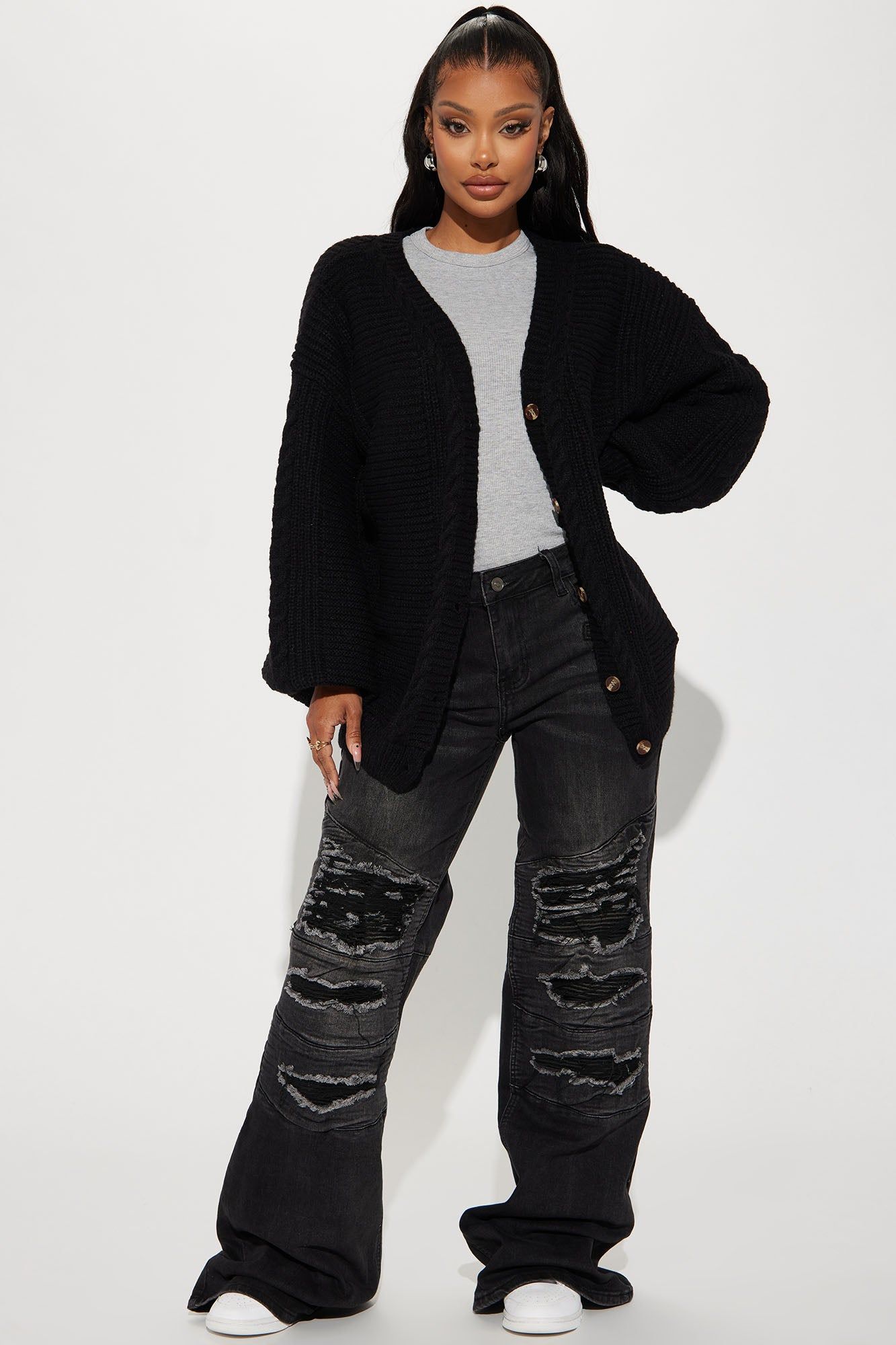 Couch Convo Cardigan - Black sold by Fashion Nova product image thumbnail 2