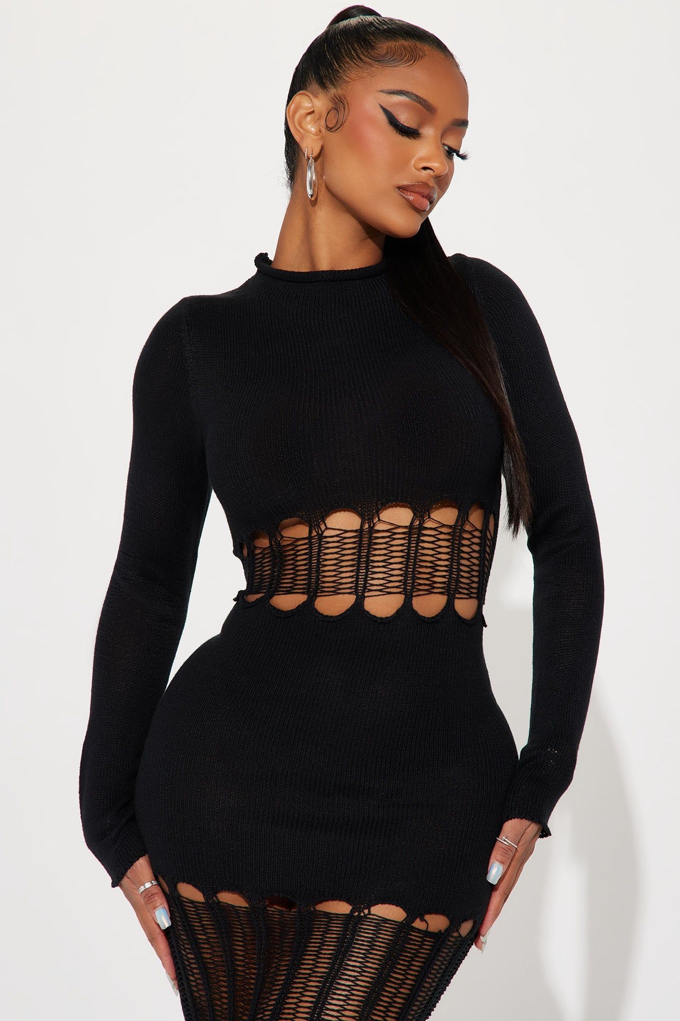 Tamara Sweater Midi Dress - Black sold by Fashion Nova product image thumbnail 2