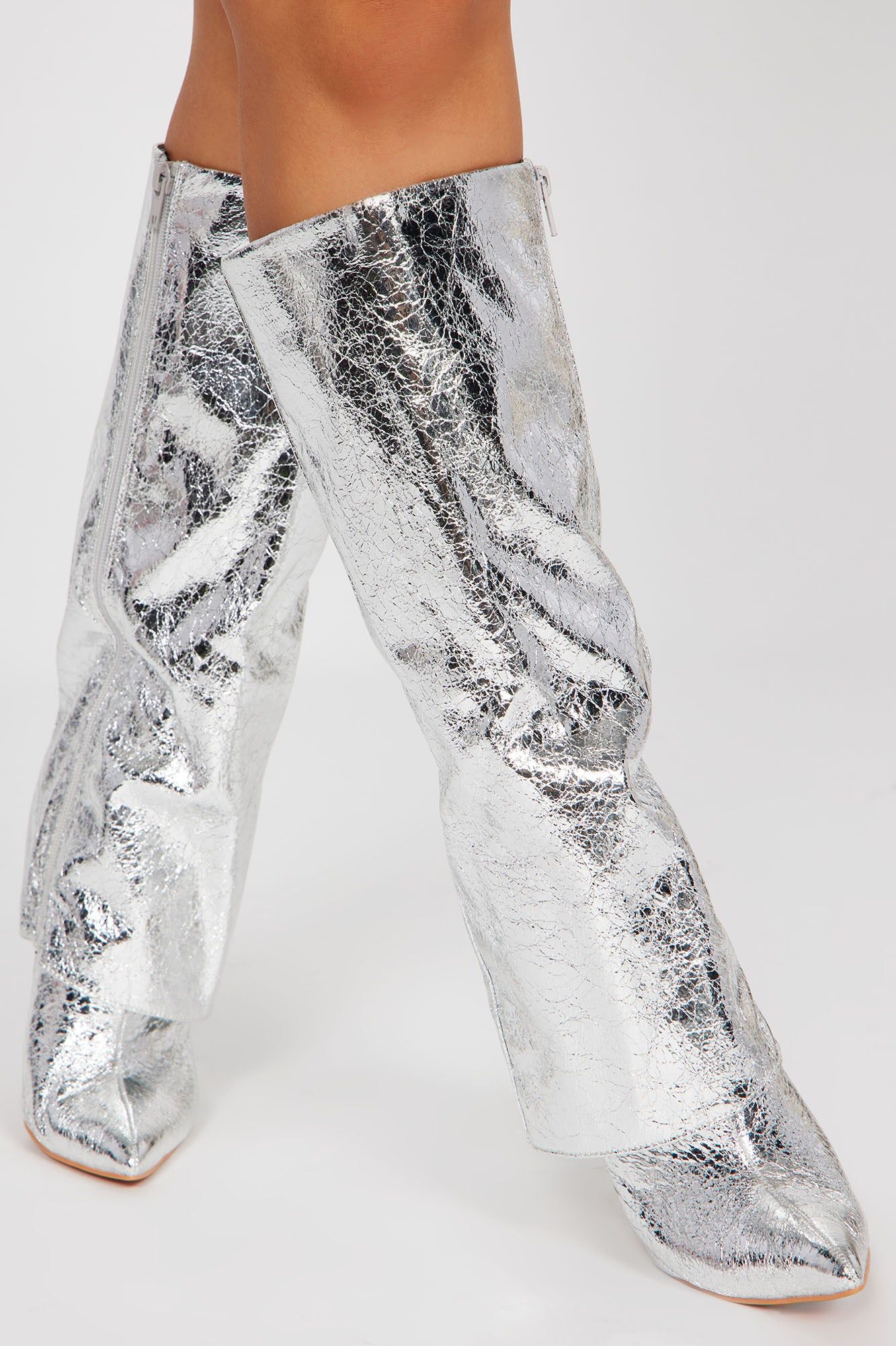 After Hours Heeled Boots - Silver sold by Fashion Nova product image thumbnail 3