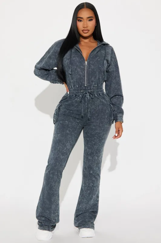 Found My Peace Washed Jumpsuit - Navy sold by Fashion Nova