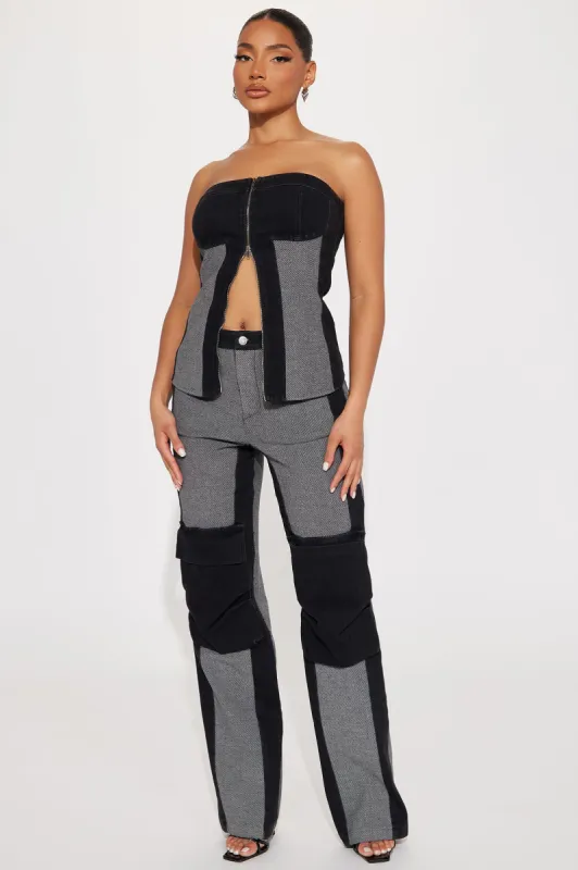 Falling Deep Denim Pant Set - Black made by Fashion Nova