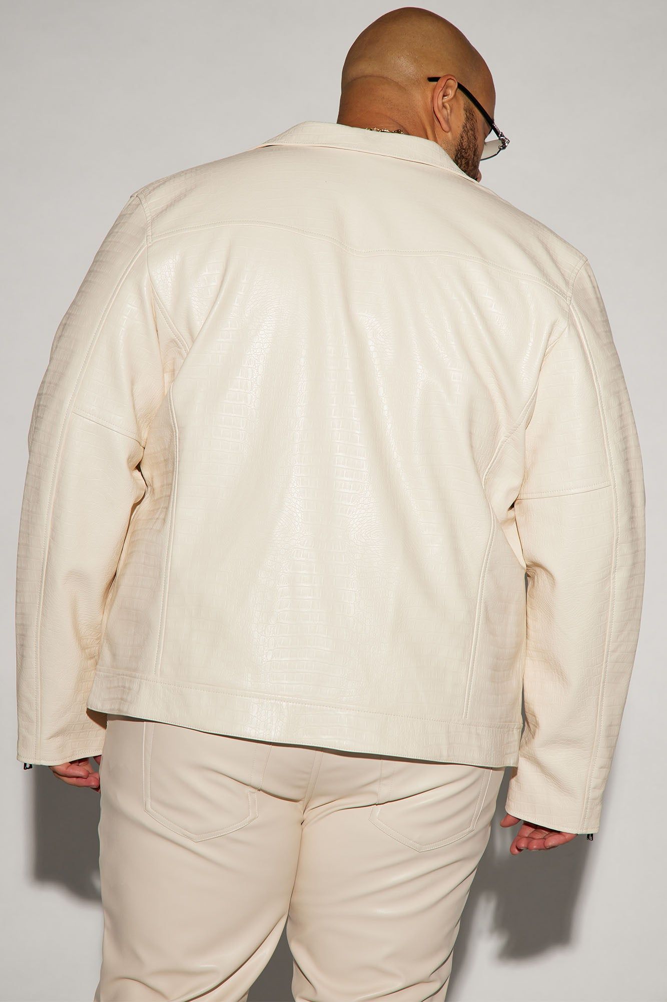 Gotta Run Faux Crocodile Leather Moto Jacket - Cream sold by Fashion Nova product image thumbnail 6