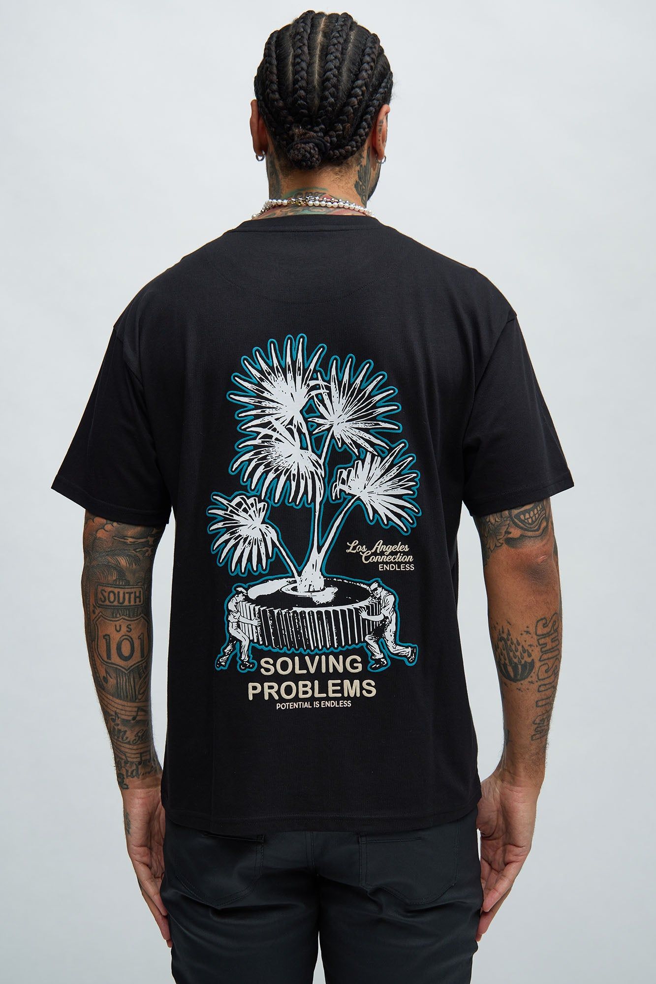 LA Connection Endless Short Sleeve Tee - Black sold by Fashion Nova