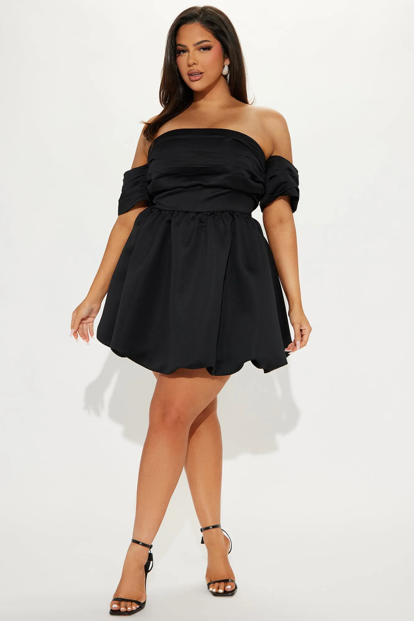 Valeria Satin Bubble Mini Dress - Black sold by Fashion Nova product image thumbnail 5