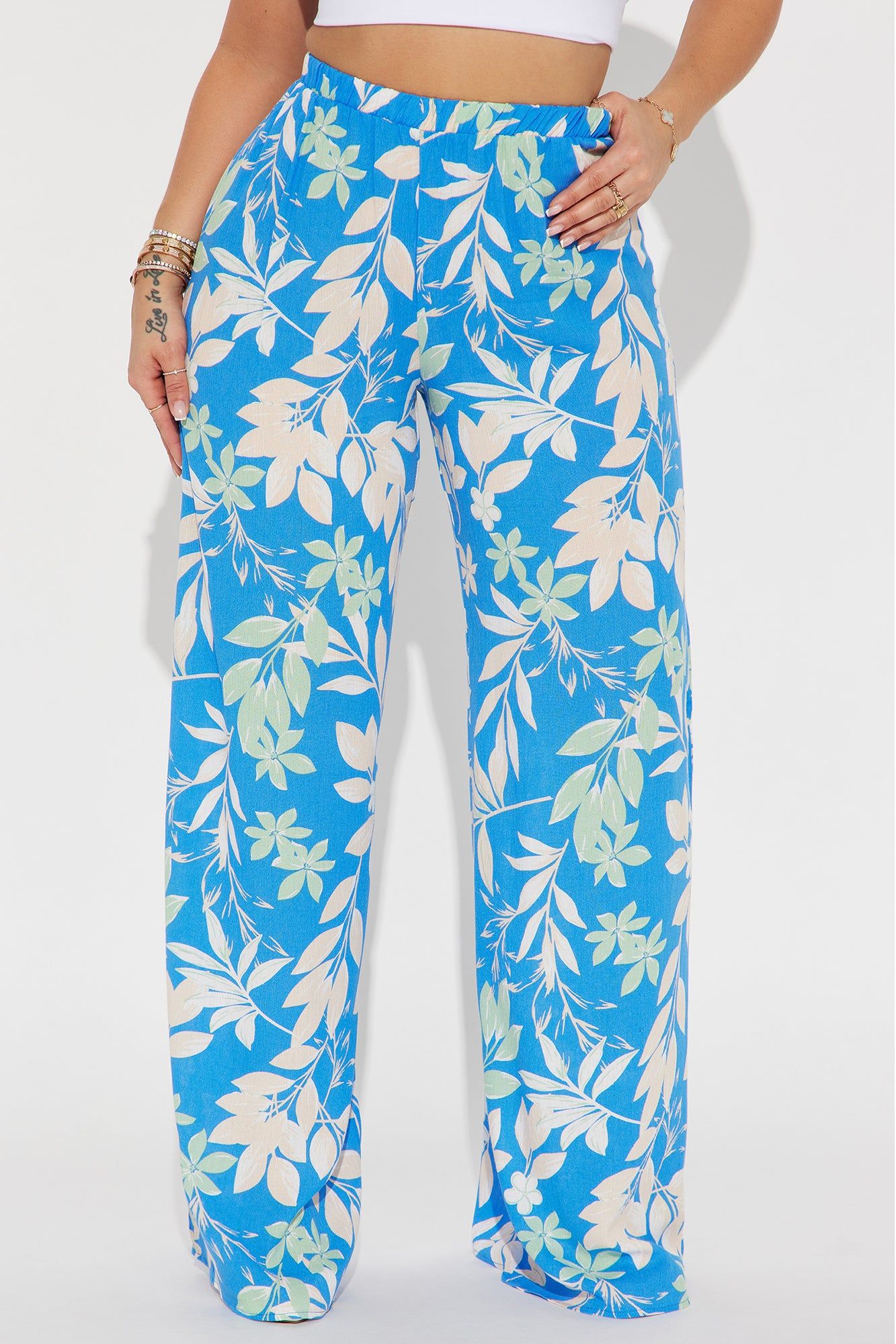 Casual Fling Floral Wide Leg Pant - Blue/combo sold by Fashion Nova product image thumbnail 2