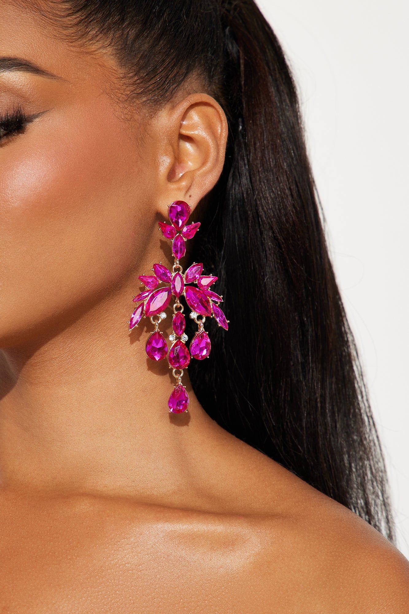 Beauty Babe Drop Earrings - Pink sold by Fashion Nova