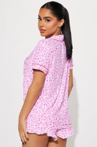 Wild Love PJ Short Set - Pink/Pink sold by Fashion Nova