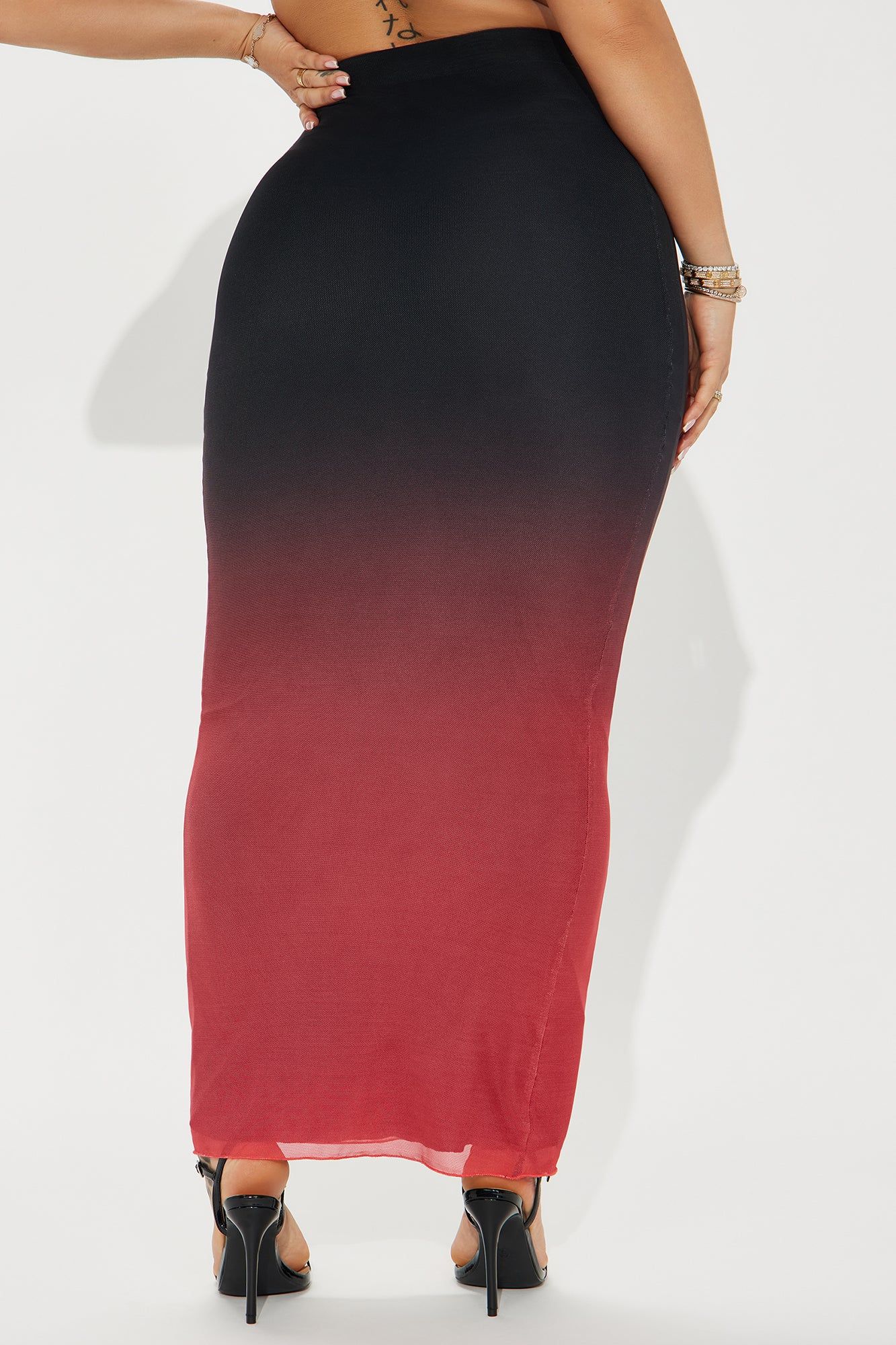Malibu Sunset Mesh Maxi Skirt - Red/combo sold by Fashion Nova product image thumbnail 3