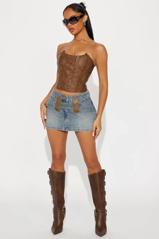 In For A Ride Denim Micro Mini Skirt - Medium Wash sold by Fashion Nova
