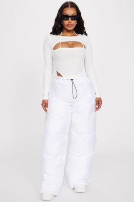 Park City Puffer Pant - White sold by Fashion Nova