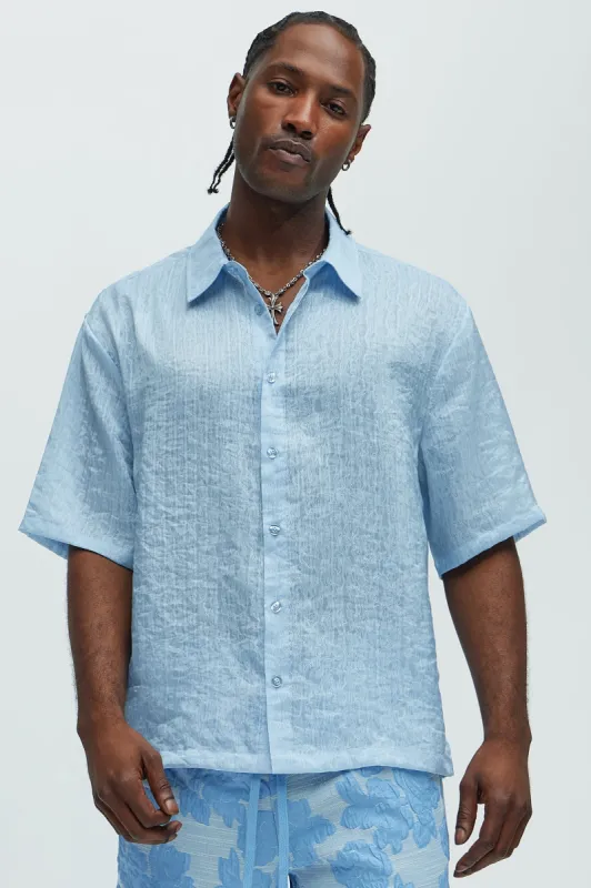 Prado Short Sleeve Shirt - Blue sold by Fashion Nova