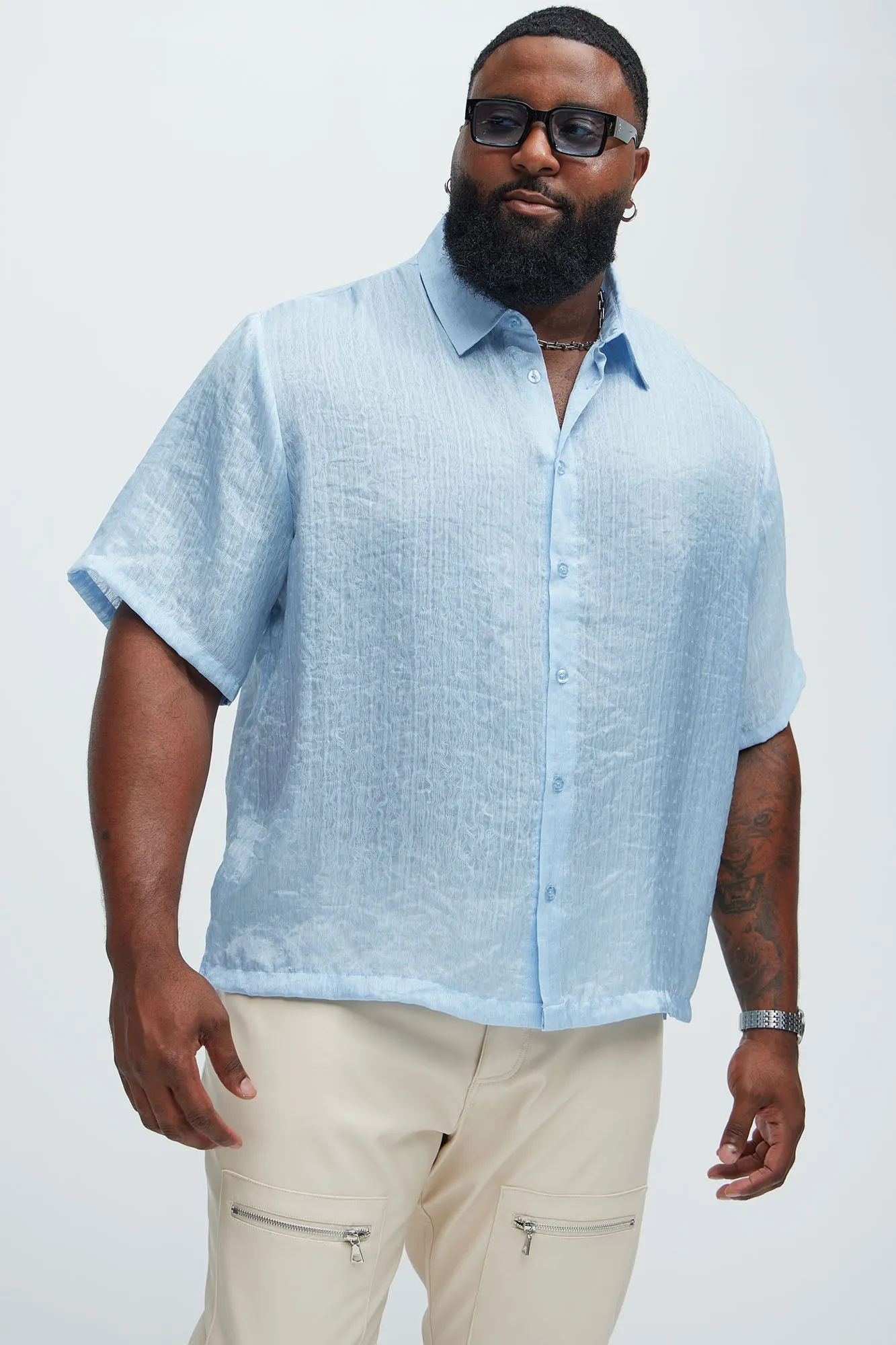Prado Short Sleeve Shirt - Blue sold by Fashion Nova product image thumbnail 5
