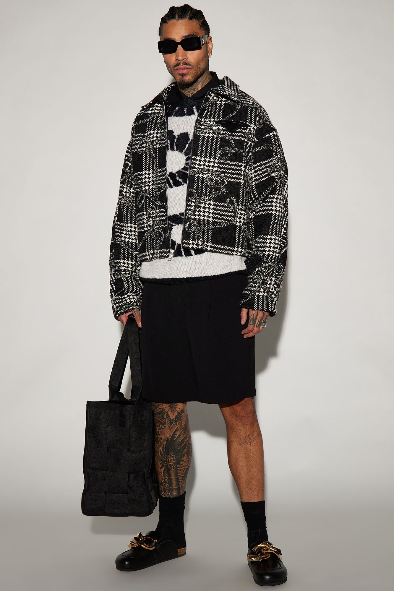 YSME Cropped Work Jacket - Black/combo sold by Fashion Nova product image thumbnail 2