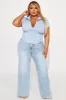 Endless Talks Short Sleeve Striped Corset Top - White/Blue sold by Fashion Nova