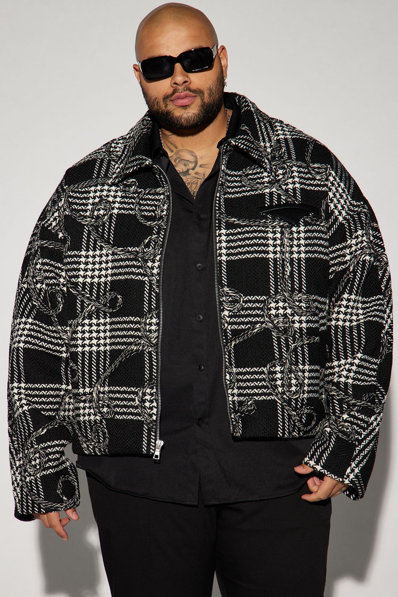 YSME Cropped Work Jacket - Black/combo sold by Fashion Nova product image thumbnail 5