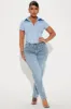 Endless Talks Short Sleeve Striped Corset Top - White/Blue sold by Fashion Nova