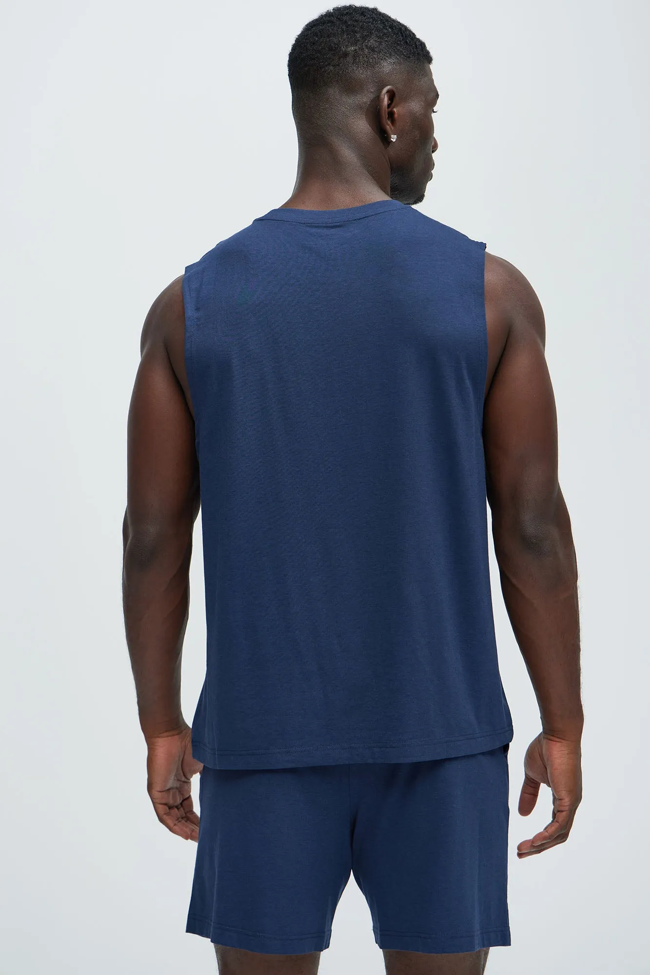 Essential Lounge Sleeveless Muscle Tee - Navy sold by Fashion Nova product image thumbnail 4