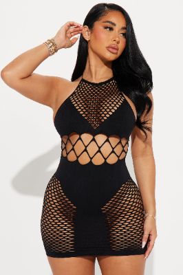 Girls Gone Bad Dress Bodystocking - Black sold by Fashion Nova