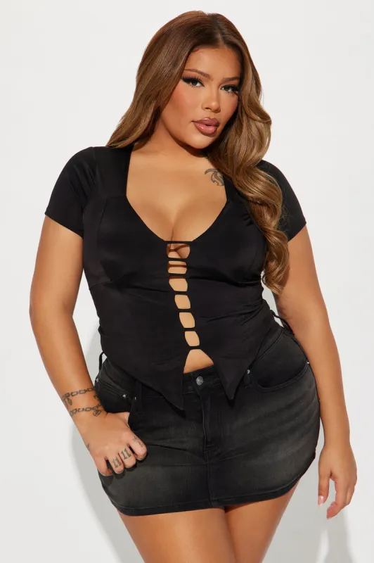Natalia Ribbed Bodysuit - Denim sold by Fashion Nova
