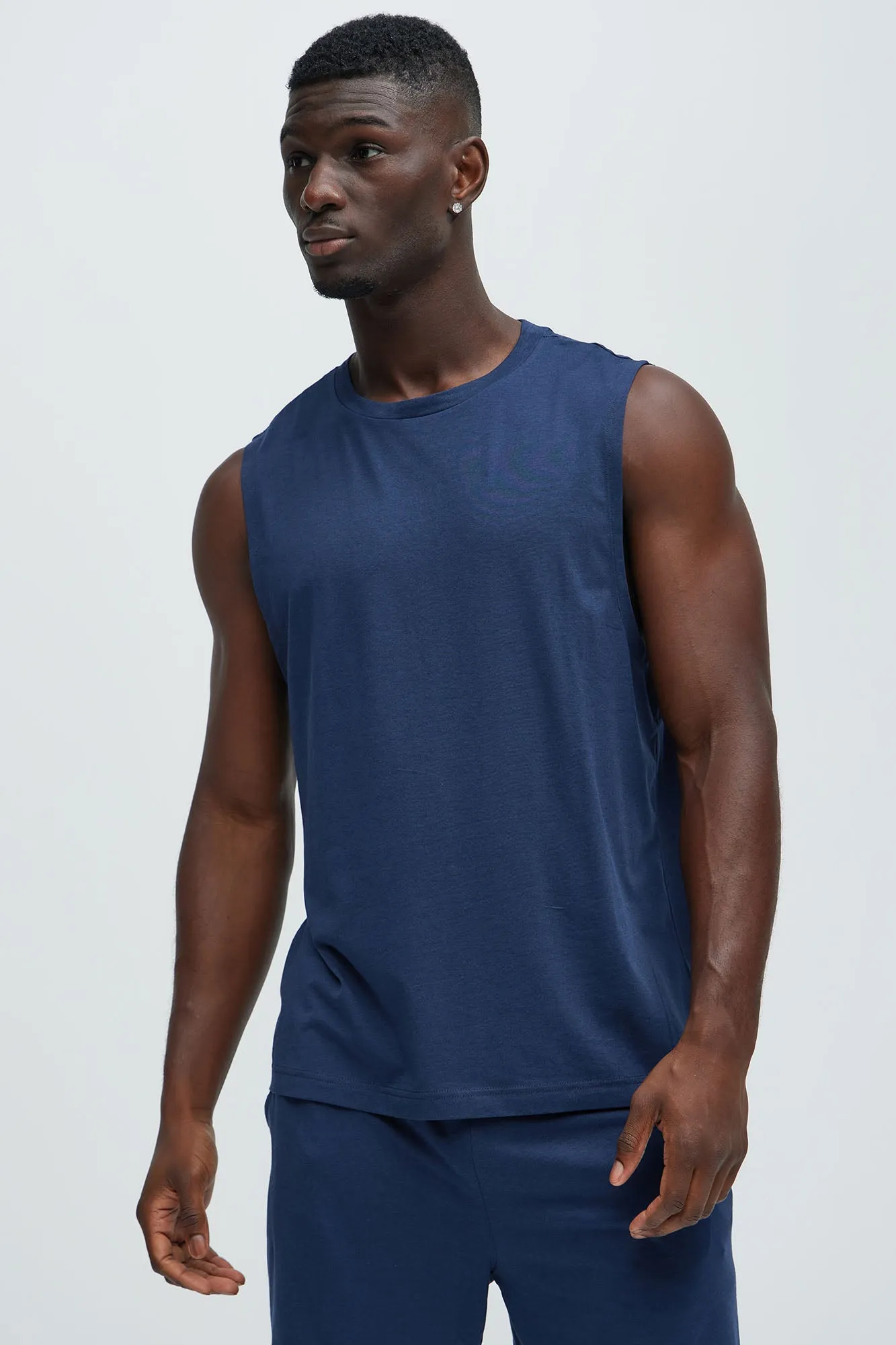 Essential Lounge Sleeveless Muscle Tee - Navy sold by Fashion Nova product image thumbnail 3