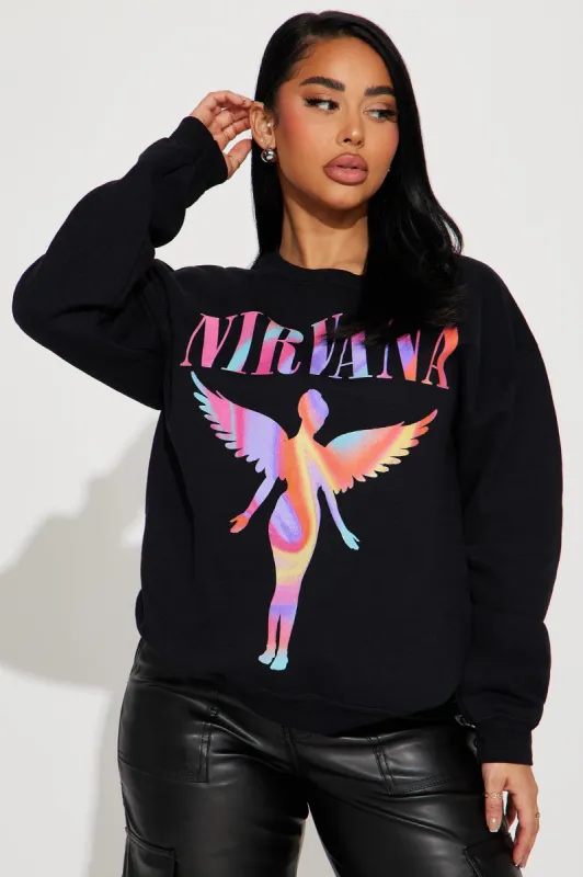 Nirvana In Technicolor Sweatshirt - Black sold by Fashion Nova