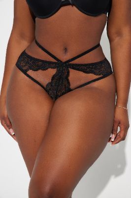 Chasing After Me Lace Crotchless Panty - Black sold by Fashion Nova
