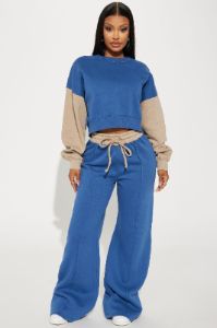 Keep It Cozy Sweatshirt - Blue/combo sold by Fashion Nova