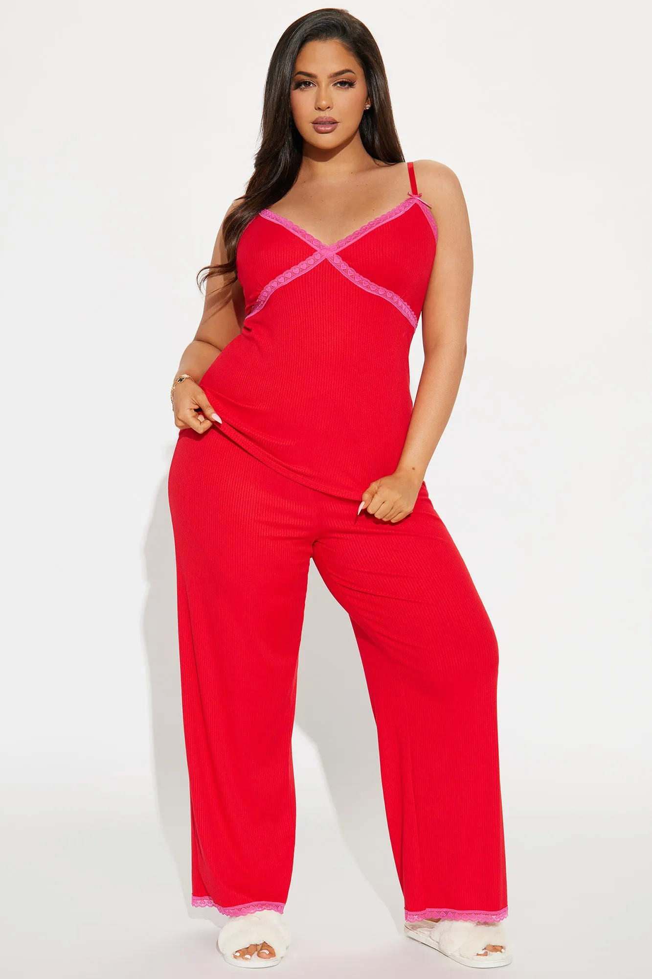 In Your Dreams Ribbed PJ Pant Set - Red sold by Fashion Nova product image thumbnail 4
