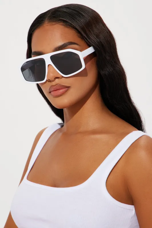 Signature Sunglasses - White sold by Fashion Nova