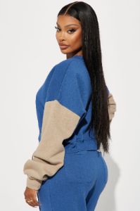 Keep It Cozy Sweatshirt - Blue/combo sold by Fashion Nova