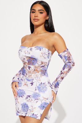 Edith Lace Micro Mini Dress - Lavender sold by Fashion Nova
