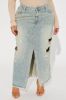 Free Ride Tinted Denim Maxi Skirt - Light Wash sold by Fashion Nova