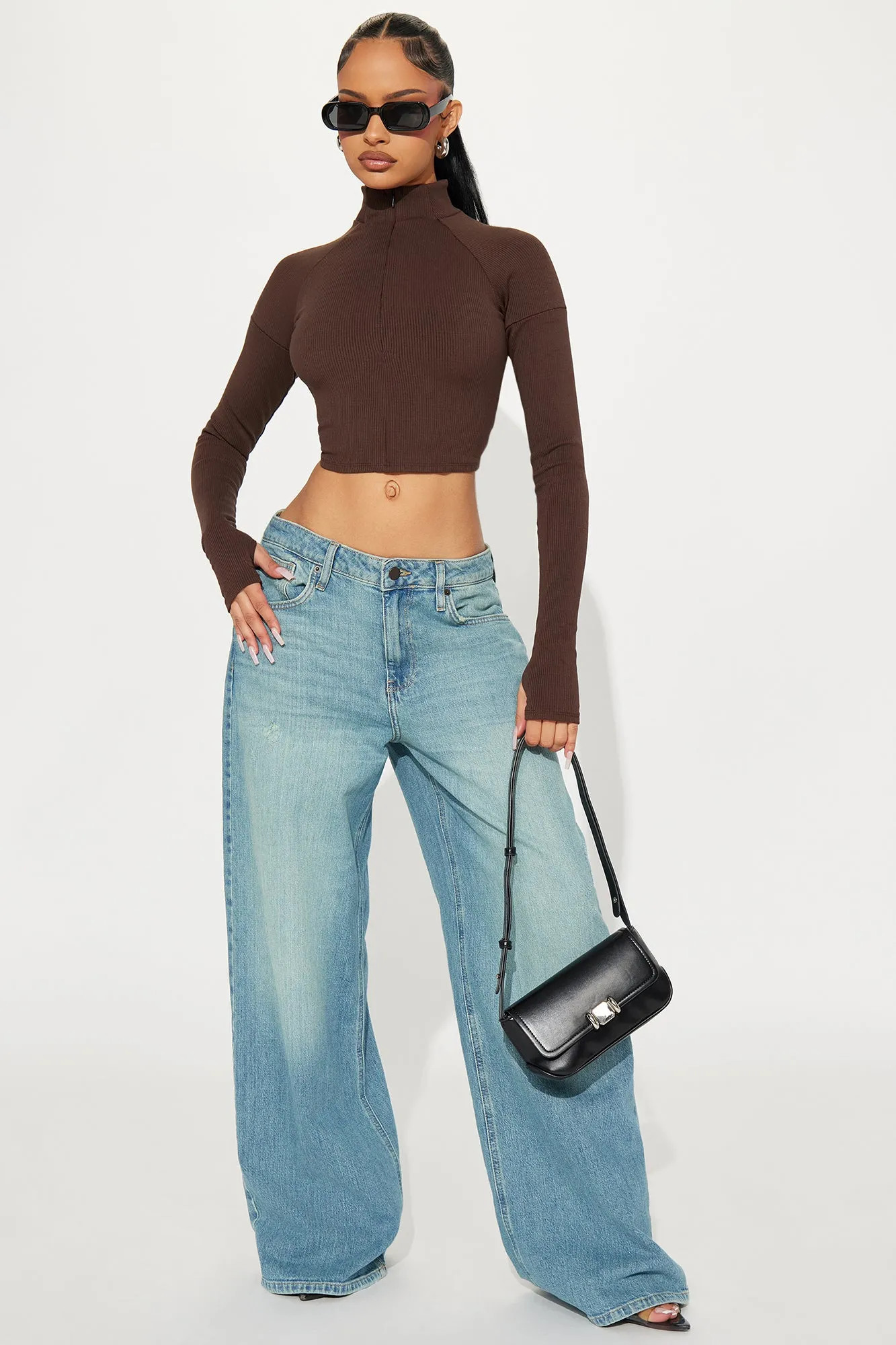 Nicole Collared Snatched Top - Chocolate sold by Fashion Nova product image thumbnail 2
