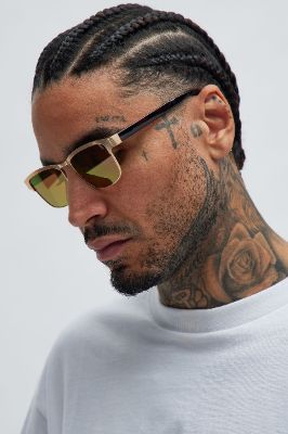 Act Fast Sunglasses - Gold/combo sold by Fashion Nova