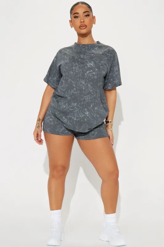 Kelsey Is Fun Short Set - Charcoal sold by Fashion Nova