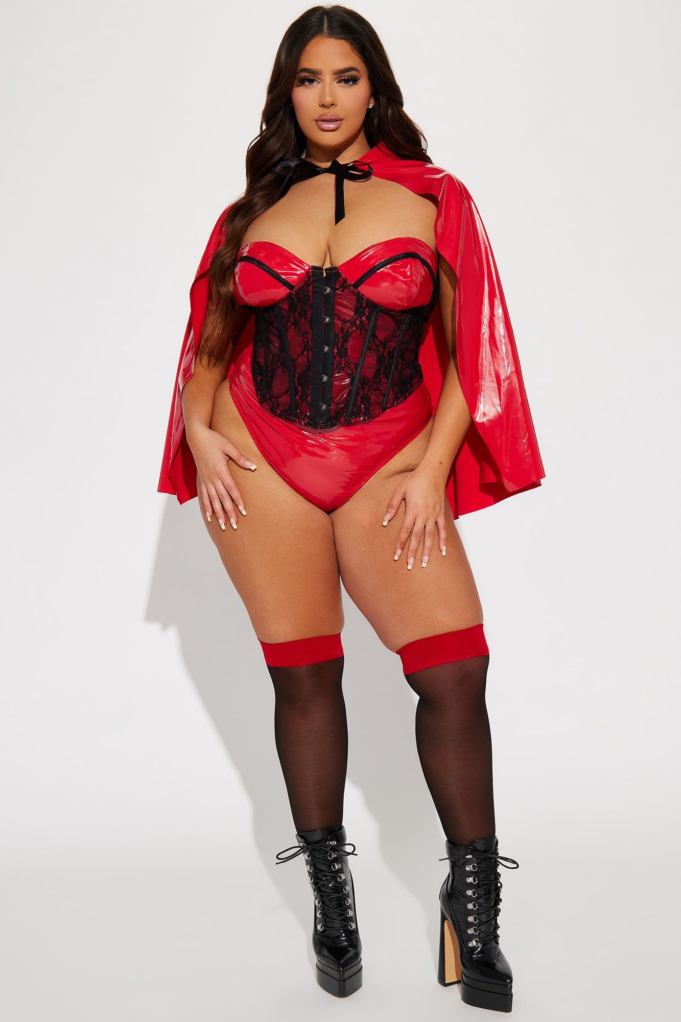Naughty Miss Hood 3 Piece Costume Set - Red/Black sold by Fashion Nova product image thumbnail 4