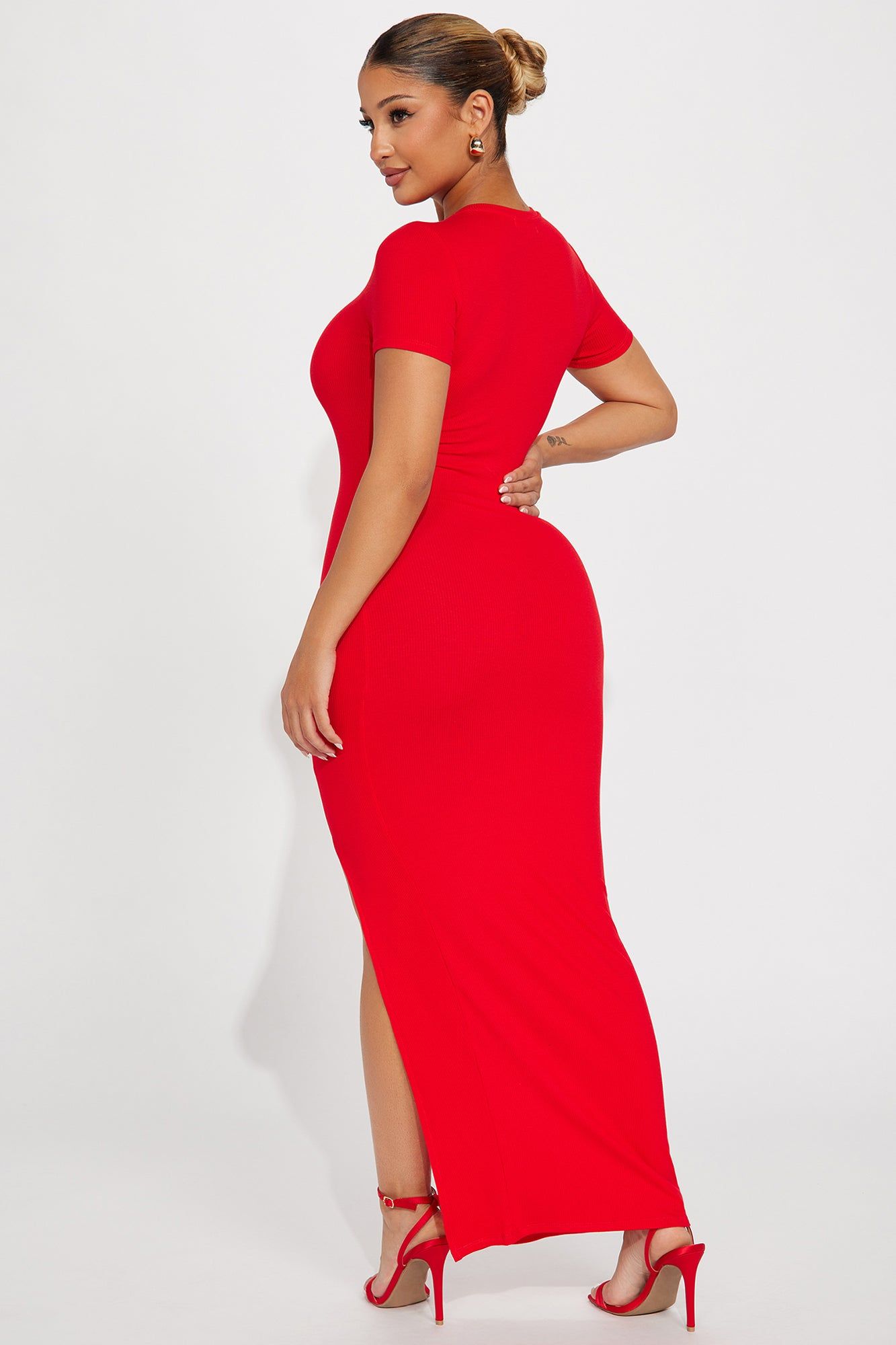Ember Ribbed Maxi Dress - Red sold by Fashion Nova product image thumbnail 3