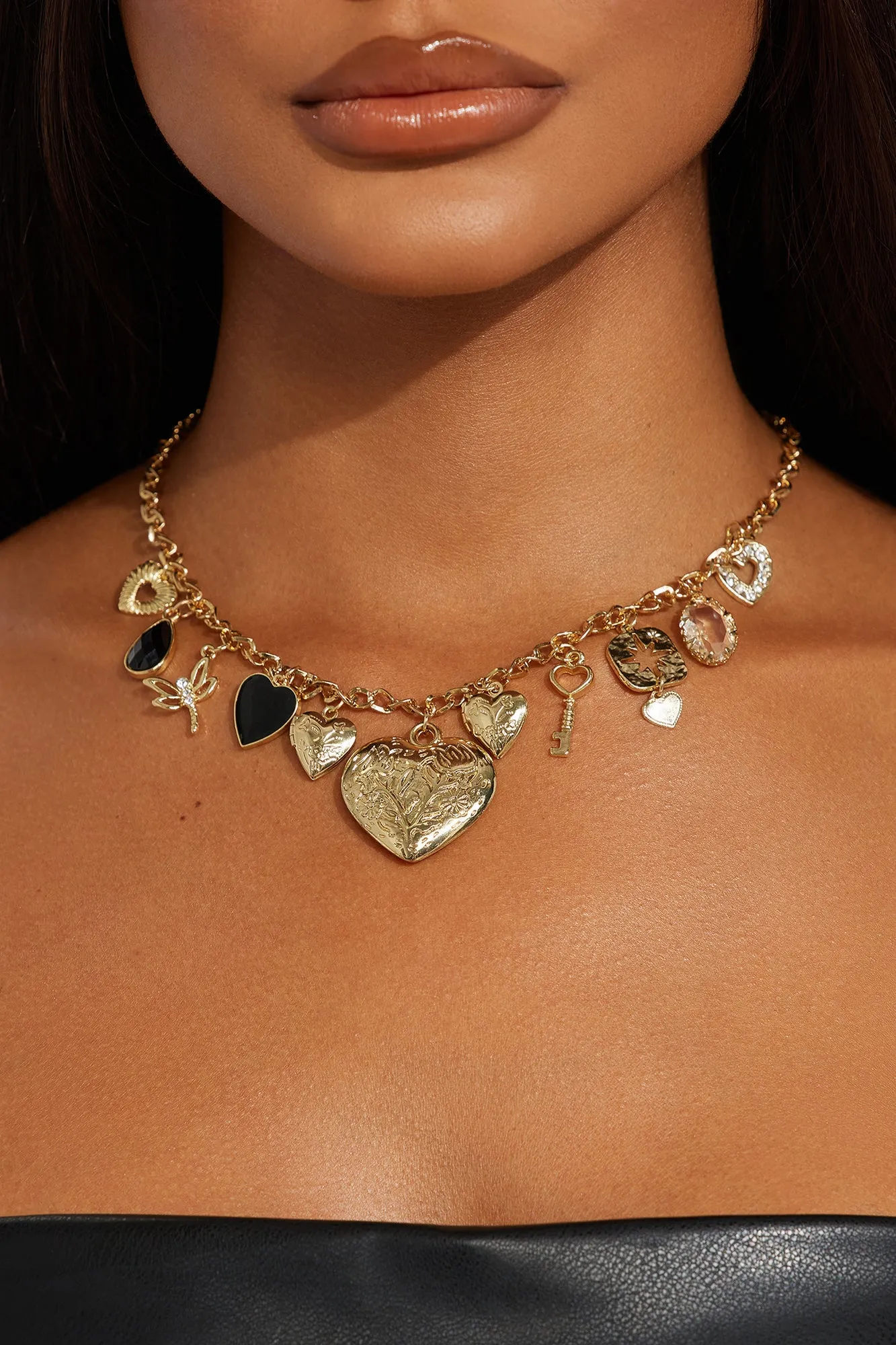 Key To My Soul Charm Necklace - Gold sold by Fashion Nova