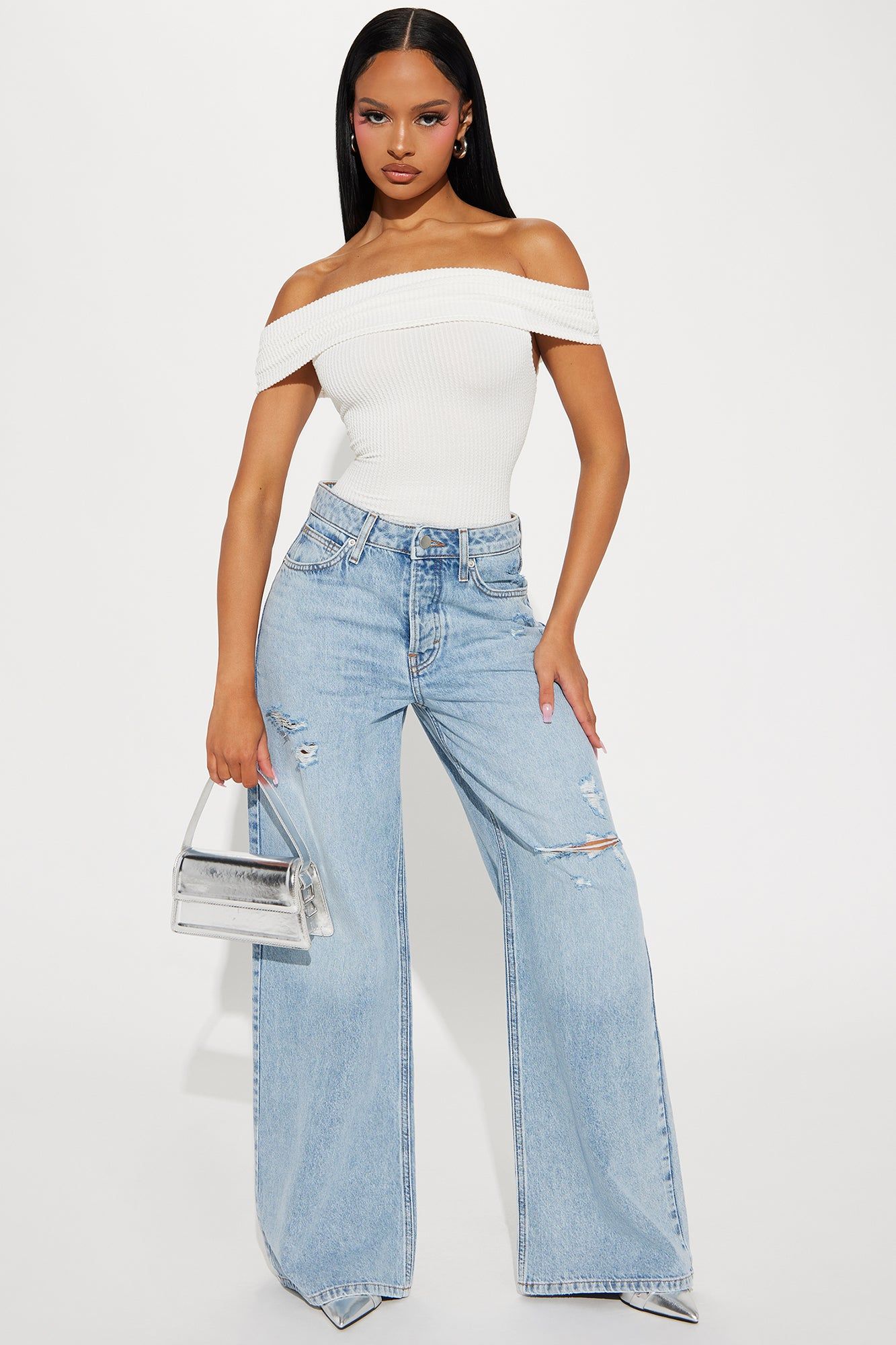 Good Advice Wide Leg Jeans - Light Wash sold by Fashion Nova