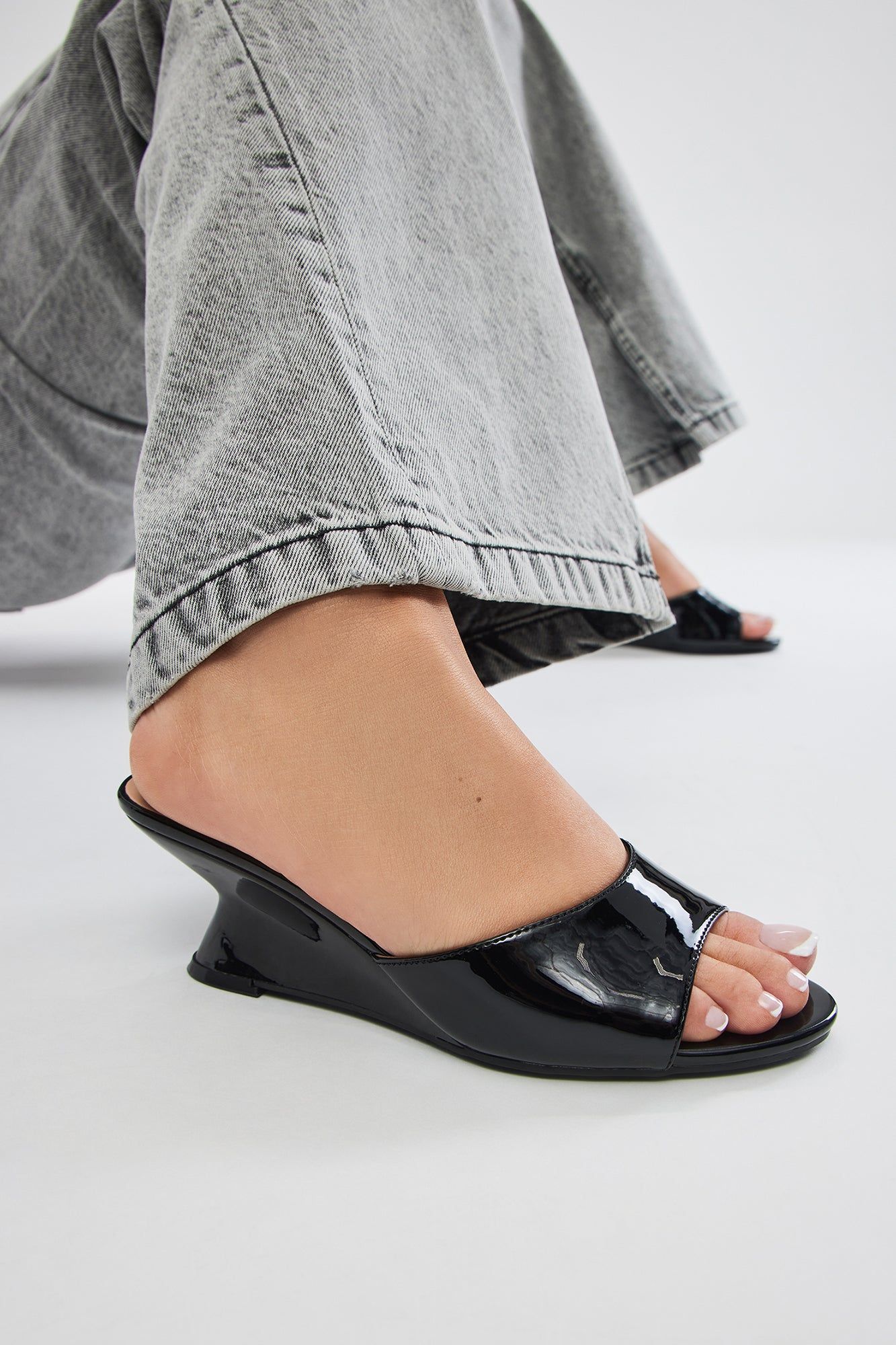 Baddie On The Go Wedges - Black sold by Fashion Nova product image thumbnail 4