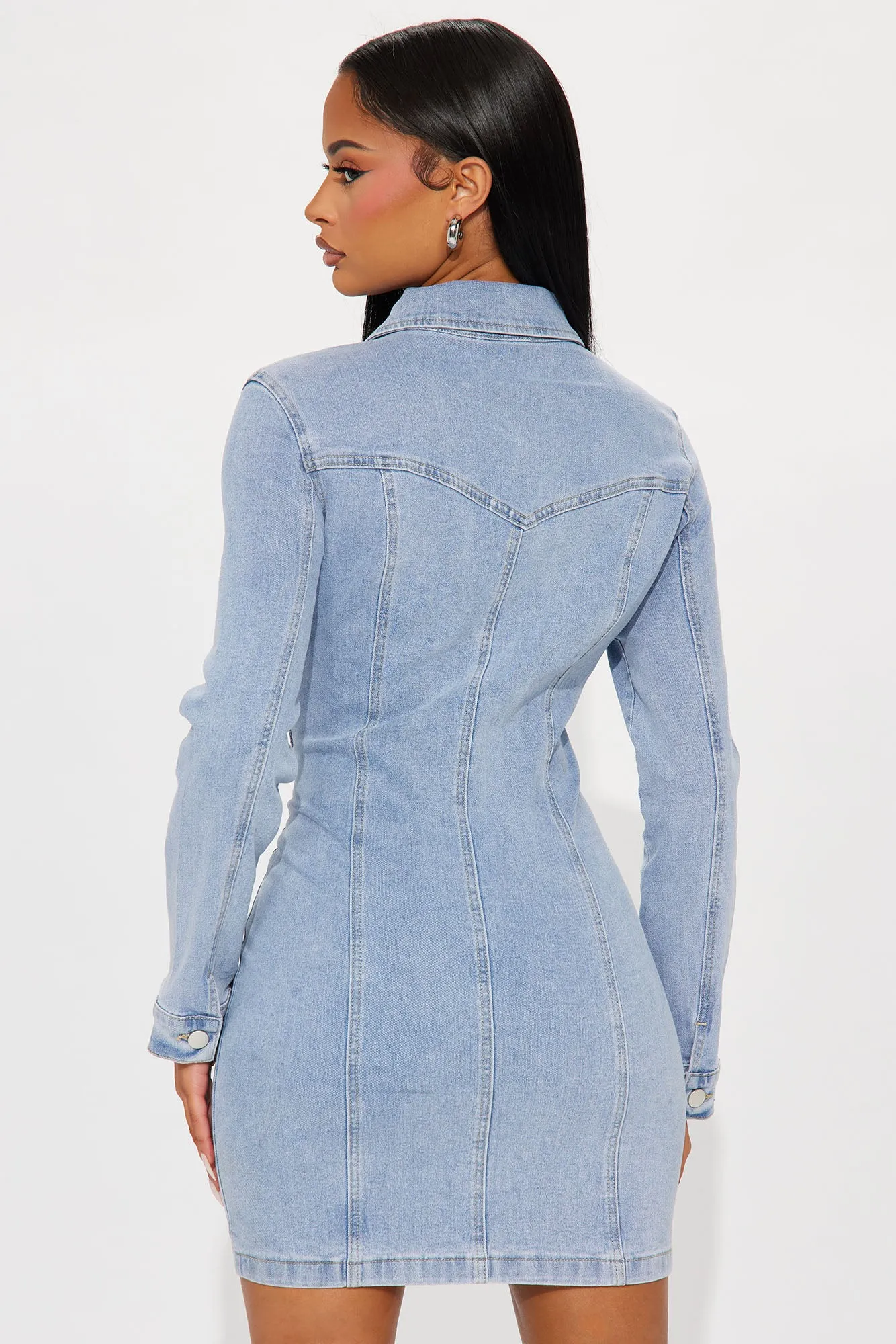 Athena Denim Mini Dress - Medium Wash sold by Fashion Nova product image thumbnail 3