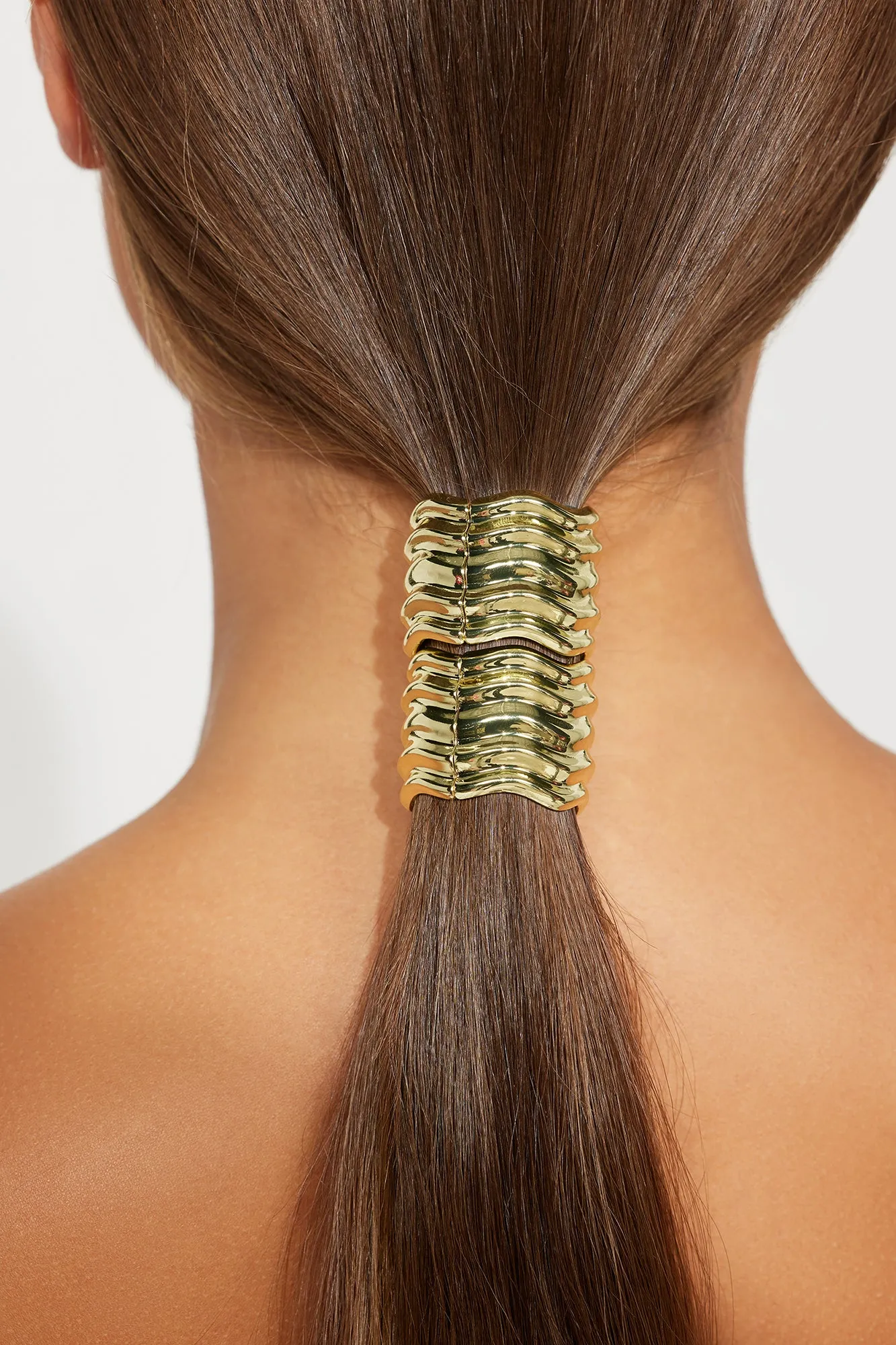 State Of The Art 2 Piece Scrunchie Set - Gold sold by Fashion Nova