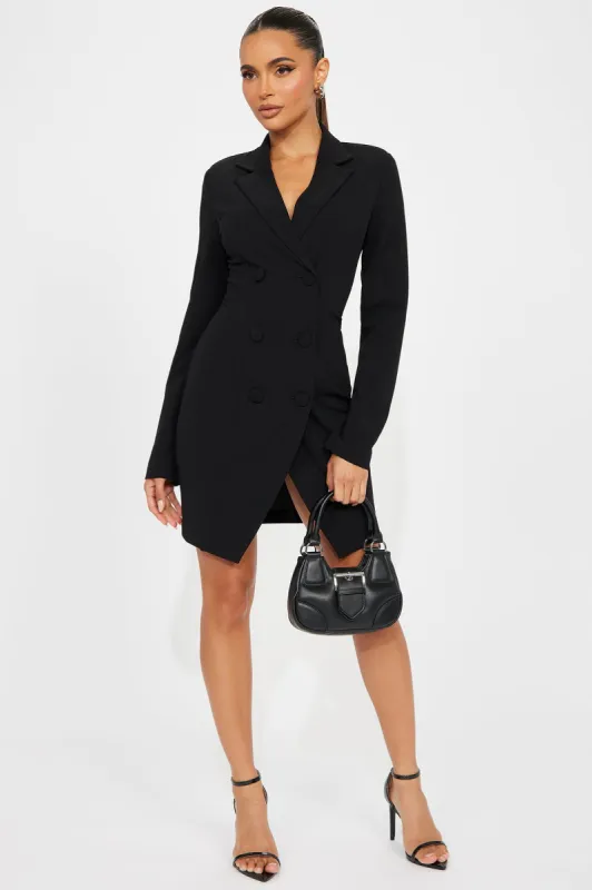 Celena Blazer Mini Dress - Black sold by Fashion Nova