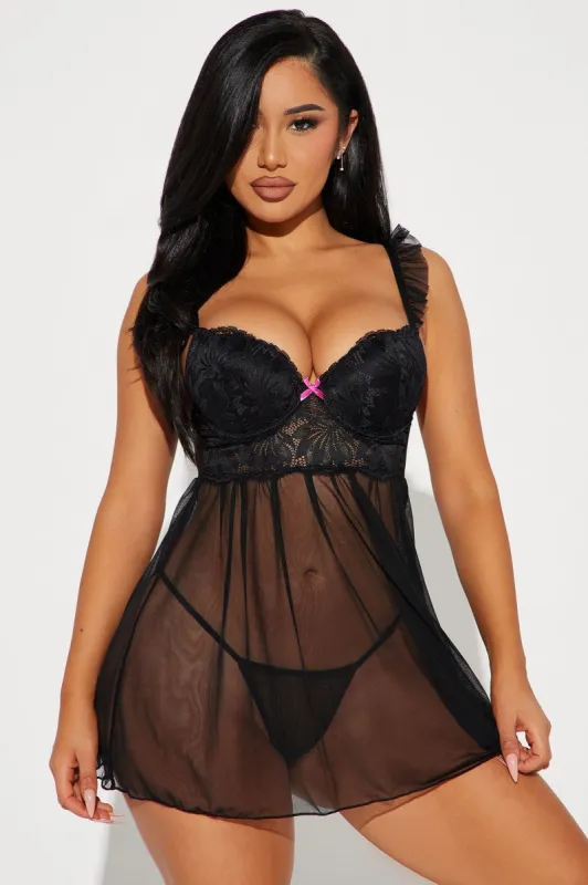 Lover's Paradise Lace Babydoll - Black sold by Fashion Nova