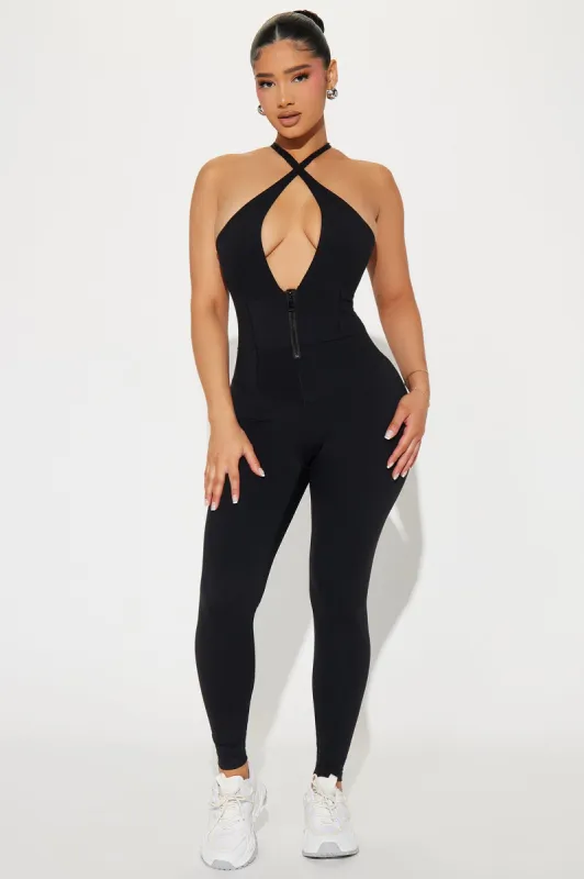 Powerhouse Active Jumpsuit - Black sold by Fashion Nova