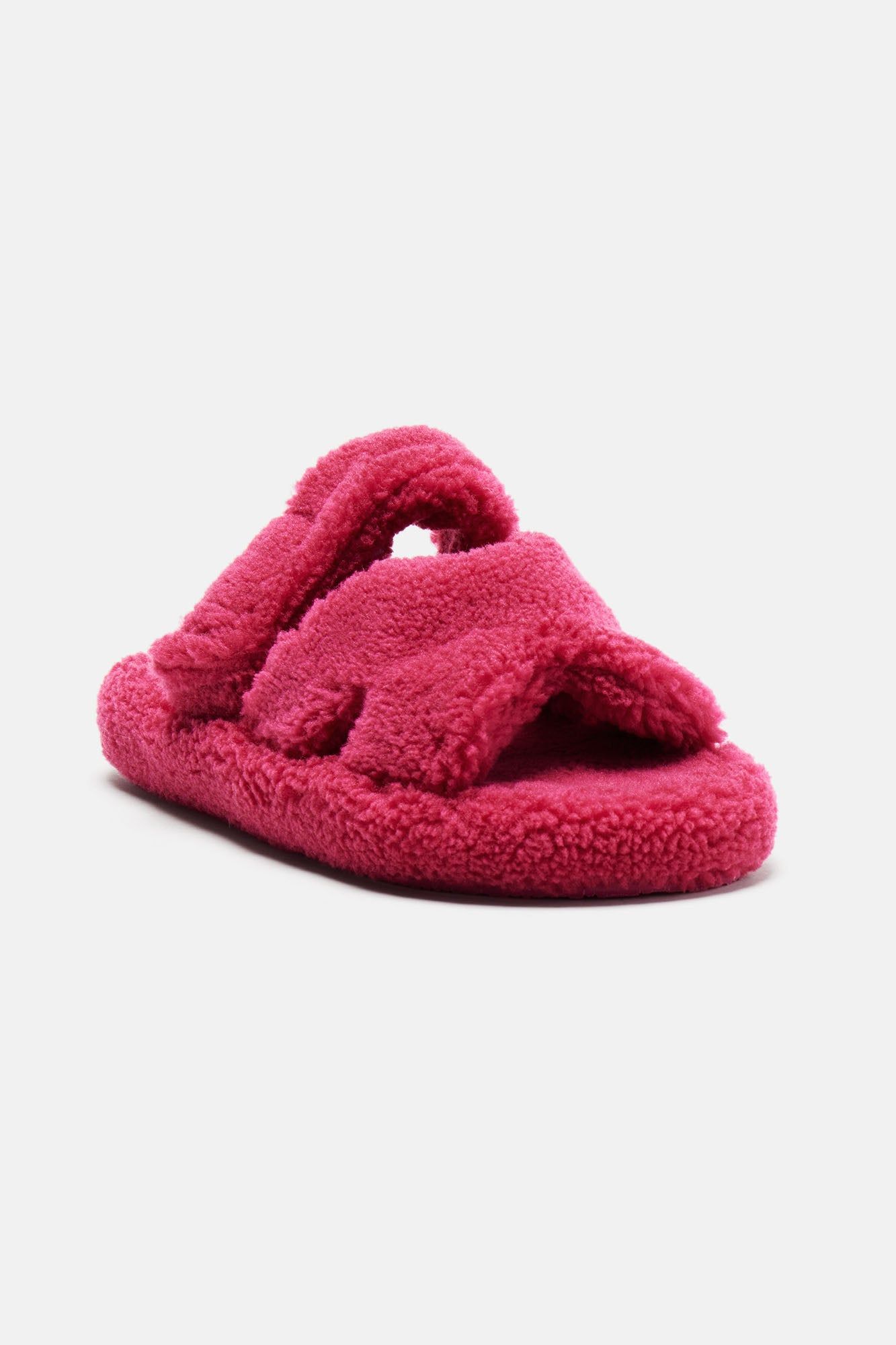 Isabelle Sherpa Slippers - Fuchsia sold by Fashion Nova product image thumbnail 2